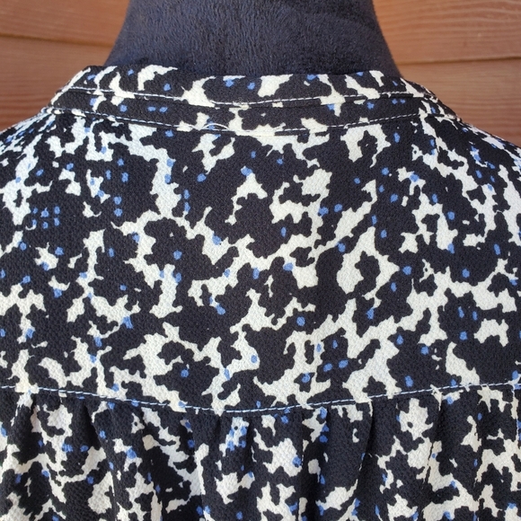 H&M Black White and Blue Animal Print Women's Midi Dress Size 14 NWOT - Picture 7 of 16